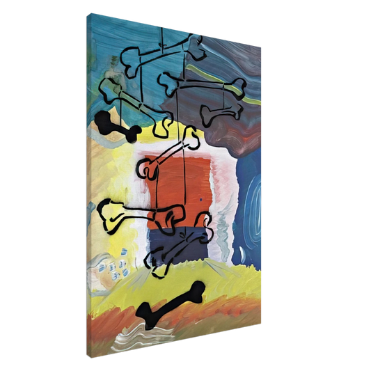 Sigmar Polke - KNOCHEN MOBILE 1981 Canvas - 20x30 cm / 8x12 inches-canvas