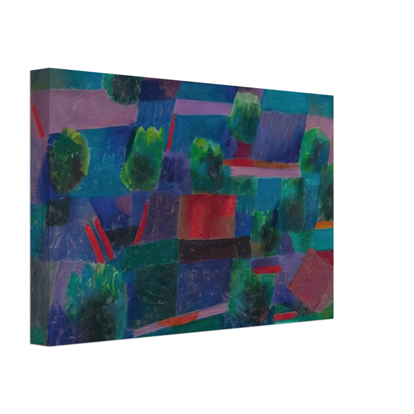 Johannes Itten - Moonlit Landscape - 1958 Canvas - 40x60 cm / 16x24 inches-canvas
