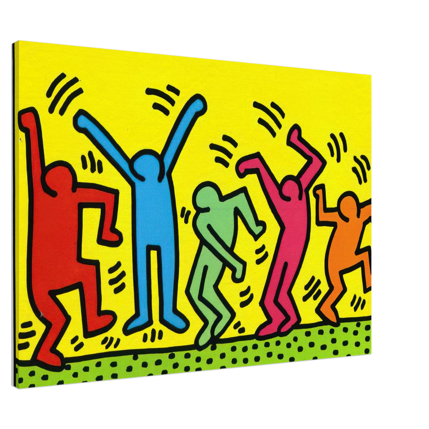 Keith Haring - UNTITLED DANCE 1987 Canvas - 20x30 cm / 8x12 inches-canvas