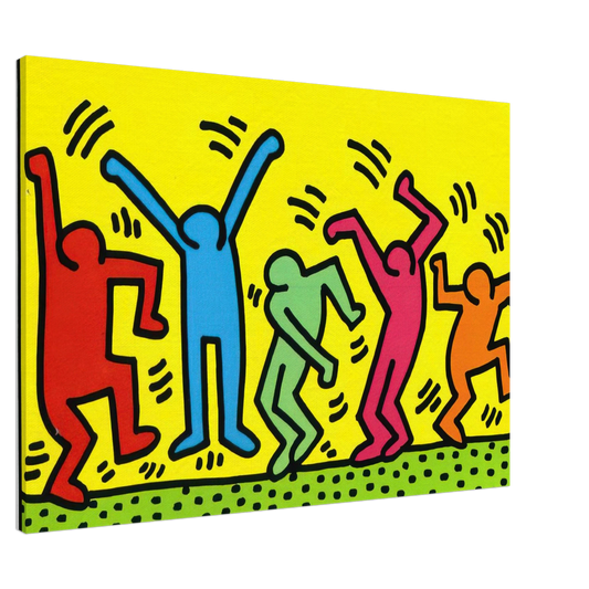 Keith Haring - UNTITLED DANCE 1987 Canvas - 20x30 cm / 8x12 inches-canvas
