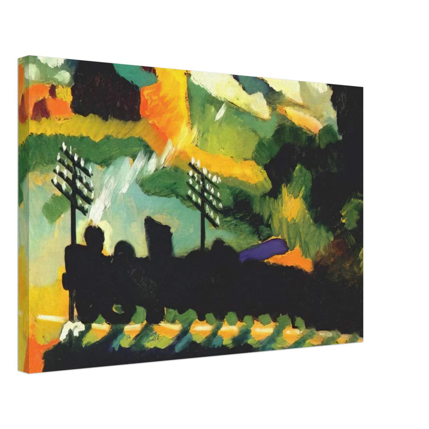 Wassily Kandinsky - MURNAU VIEW WITH RAILWAY AND CASTLE 1909 Canvas - 40x60 cm / 16x24 inches-canvas