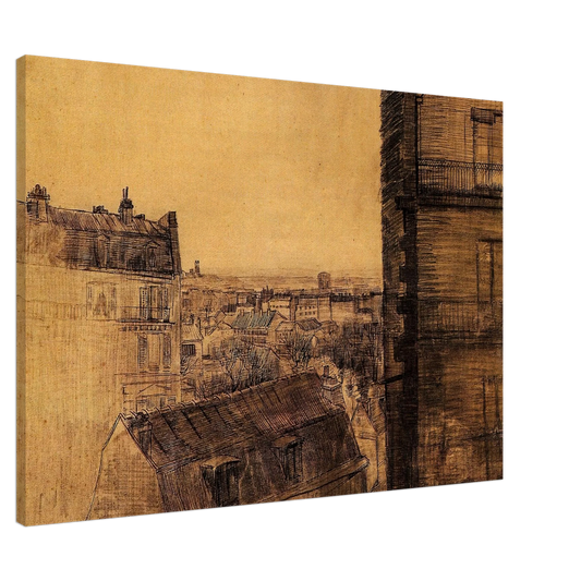 Vincent van Gogh - View from the Apartment in the Rue Lepic Canvas - 20x30 cm / 8x12 inches-canvas
