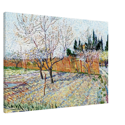 Vincent van Gogh - Orchard with Peach Trees in Blossom Canvas - 20x30 cm / 8x12 inches-canvas