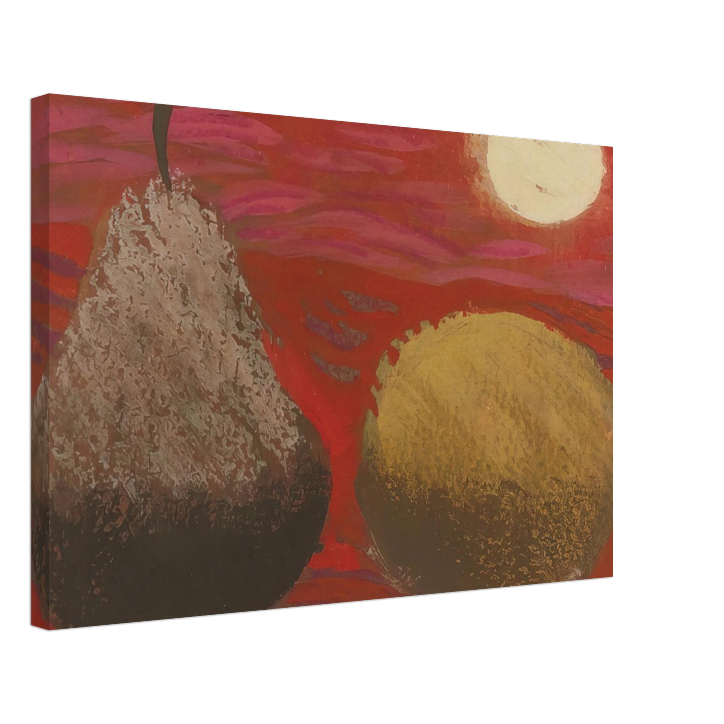 Mary Fedden - Still Life on Red - 1976 Canvas - 40x60 cm / 16x24 inches-canvas