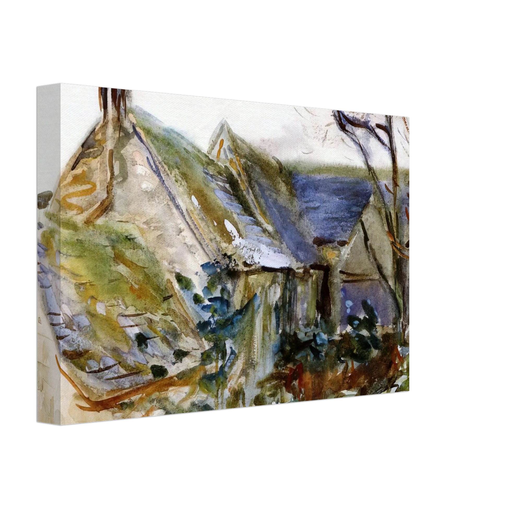 John Singer Sargent - Cottage at Fairford, Gloucestershire Canvas - 70x100 cm / 28x40 inches-canvas