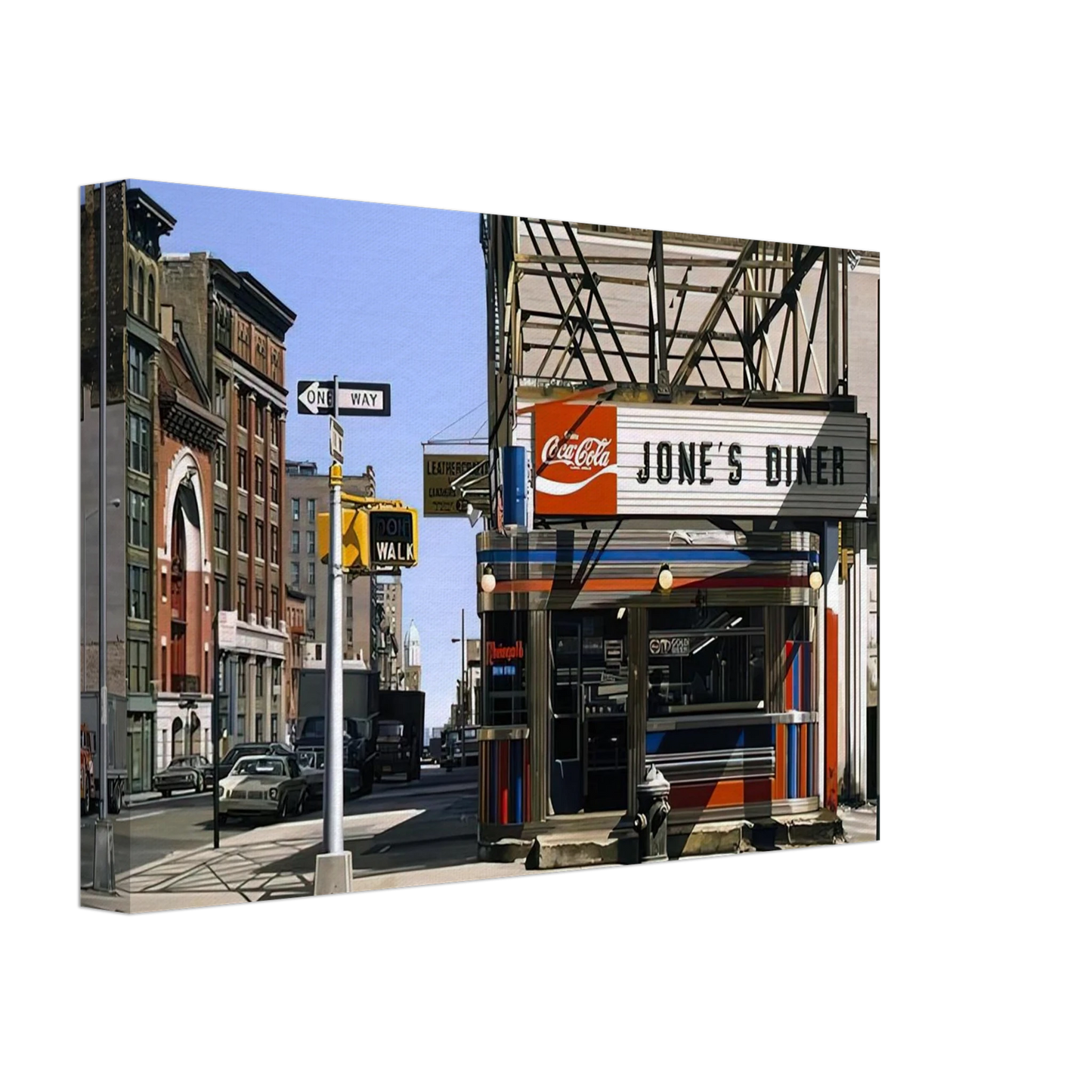 Richard Estes - JONES DINER 1979 Canvas - 40x60 cm / 16x24 inches-canvas