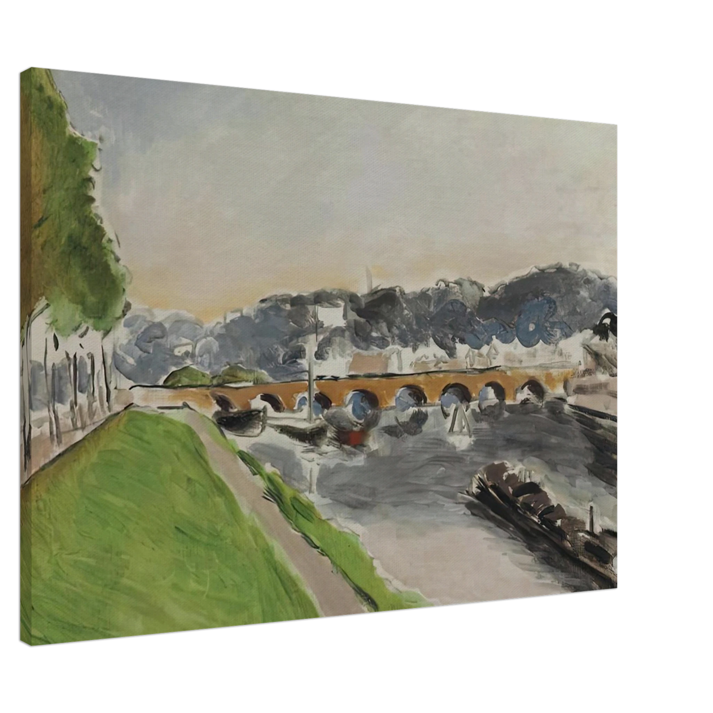 Henri Matisse - LE PONT DE SEVRES AU CHALAND 1917 Canvas - 20x30 cm / 8x12 inches-canvas