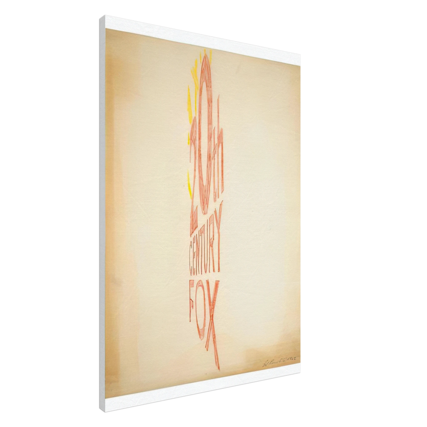 Edward Ruscha - ANGLE STUDY LARGE TRADEMARK 1962 Canvas - 20x30 cm / 8x12 inches-canvas