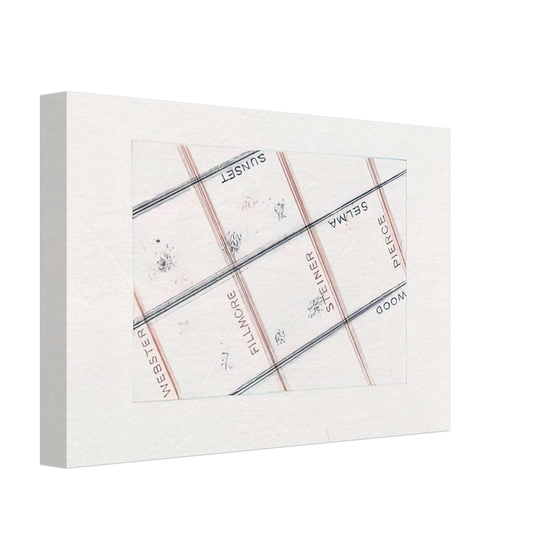 Edward Ruscha - PIERCE FROM LOS FRANCISCO SAN ANGELES PORTFOLIO Canvas - 40x60 cm / 16x24 inches-canvas