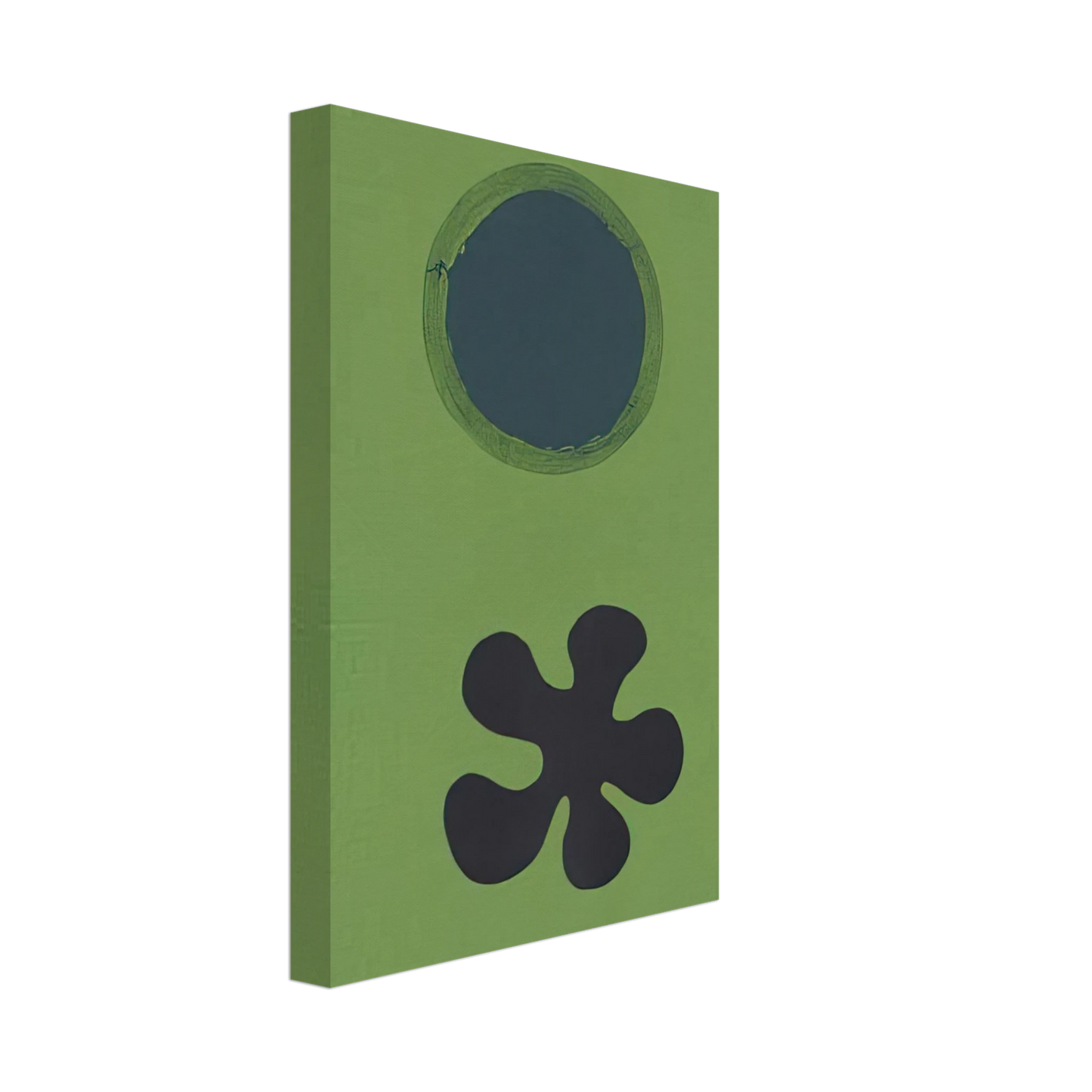 Adolph Gottlieb - Green Ground--Black Form - 1966 Canvas - 40x60 cm / 16x24 inches-canvas