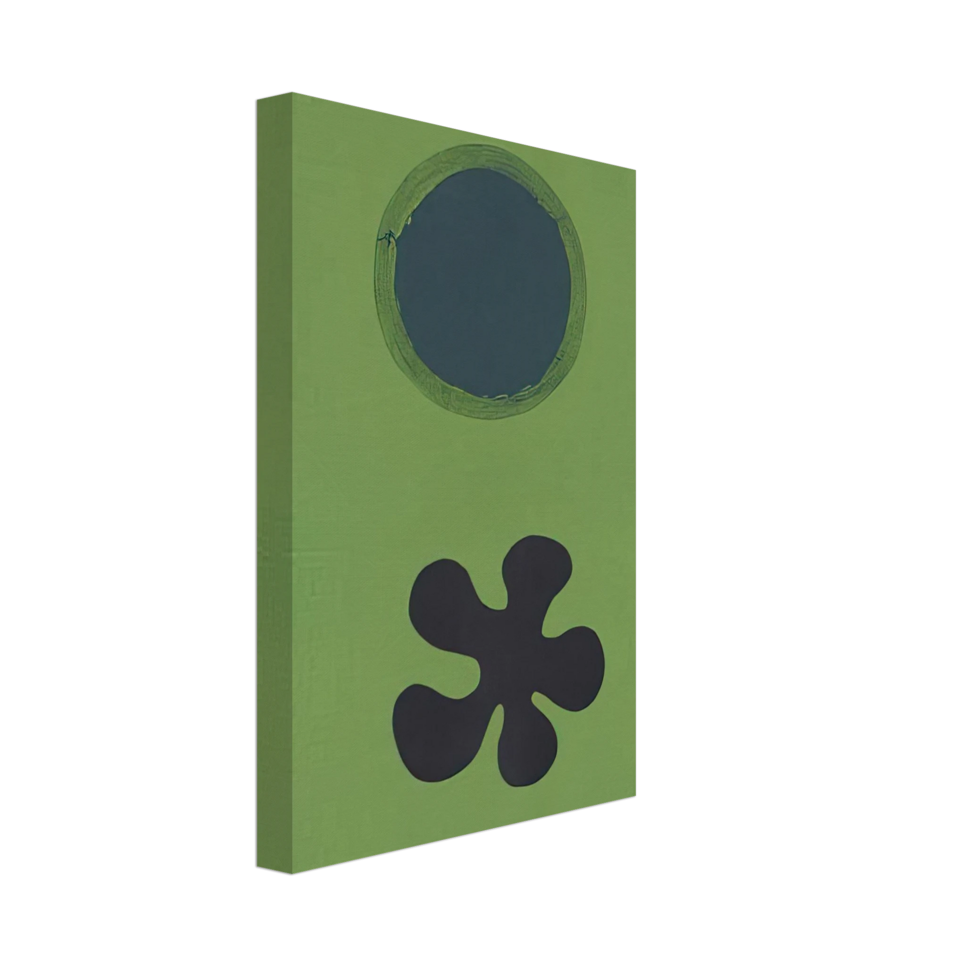 Adolph Gottlieb - Green Ground--Black Form - 1966 Canvas - 40x60 cm / 16x24 inches-canvas