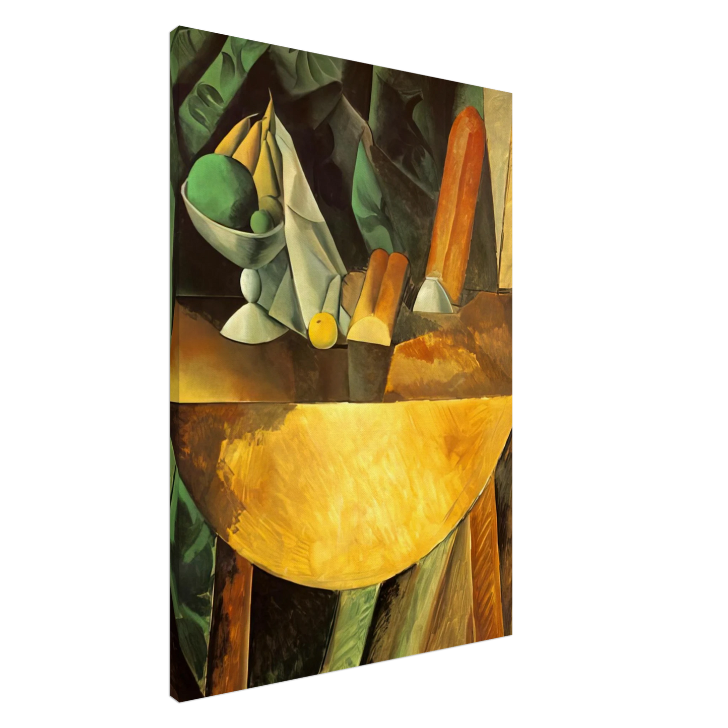 Pablo Picasso - Bread and dish with fruits on the table Canvas - 20x30 cm / 8x12 inches-canvas