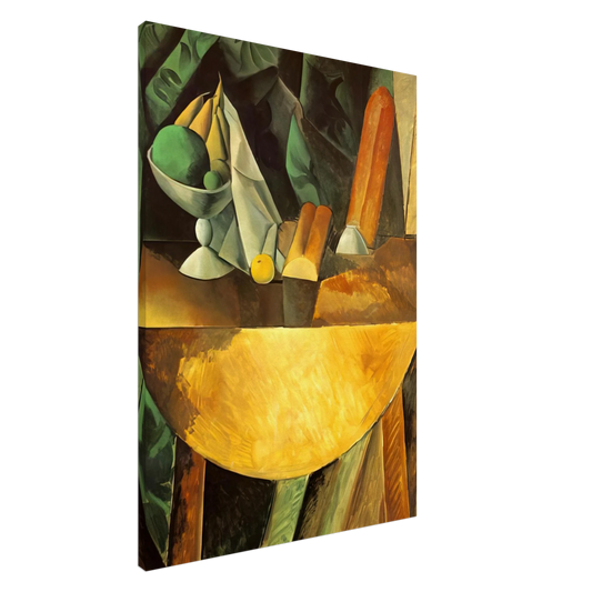 Pablo Picasso - Bread and dish with fruits on the table Canvas - 20x30 cm / 8x12 inches-canvas