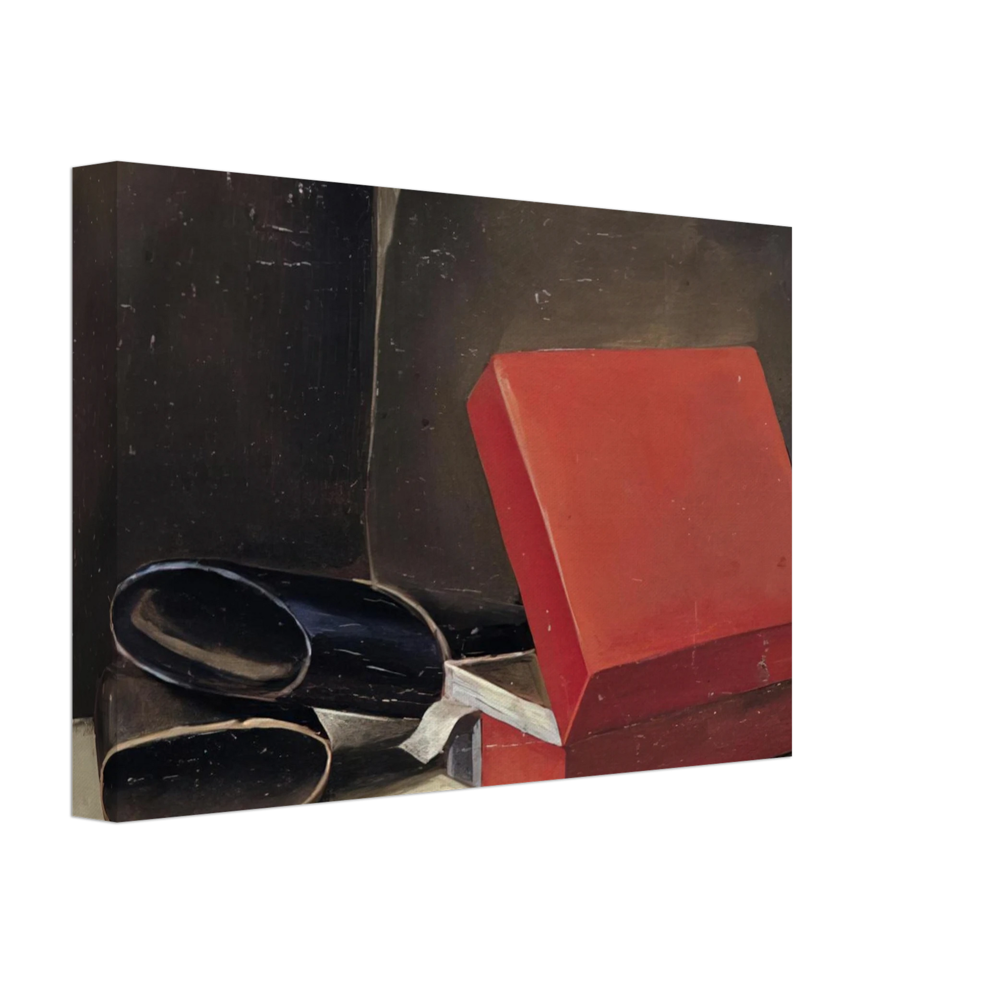 Julius Bissier - Scatola rossa con astuccio per occhiali - 1923 Canvas - 40x60 cm / 16x24 inches-canvas