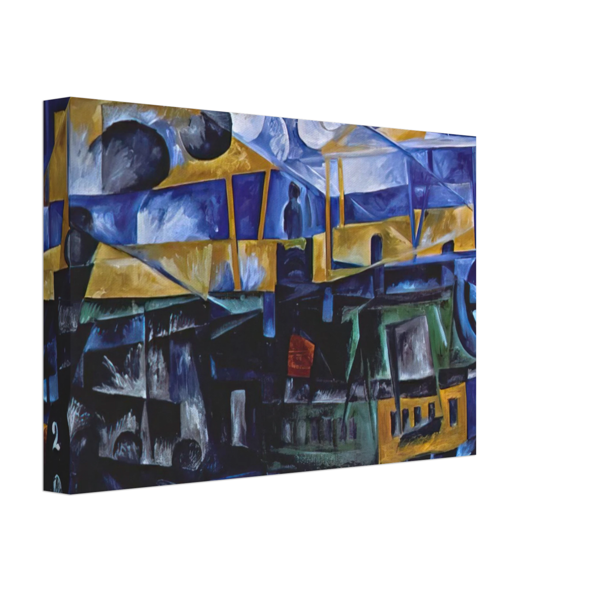 Natalia Goncharova - Airplane over train - 1913 Canvas - 40x60 cm / 16x24 inches-canvas