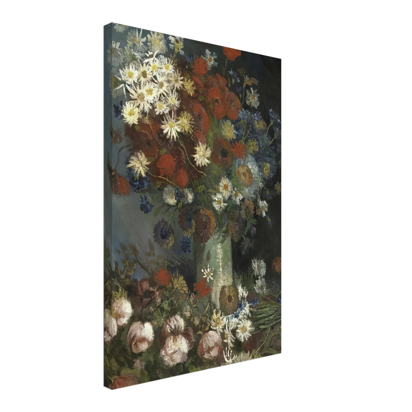 Vincent van Gogh - Still life with meadow flowers and roses Canvas - 70x100 cm / 28x40 inches-canvas