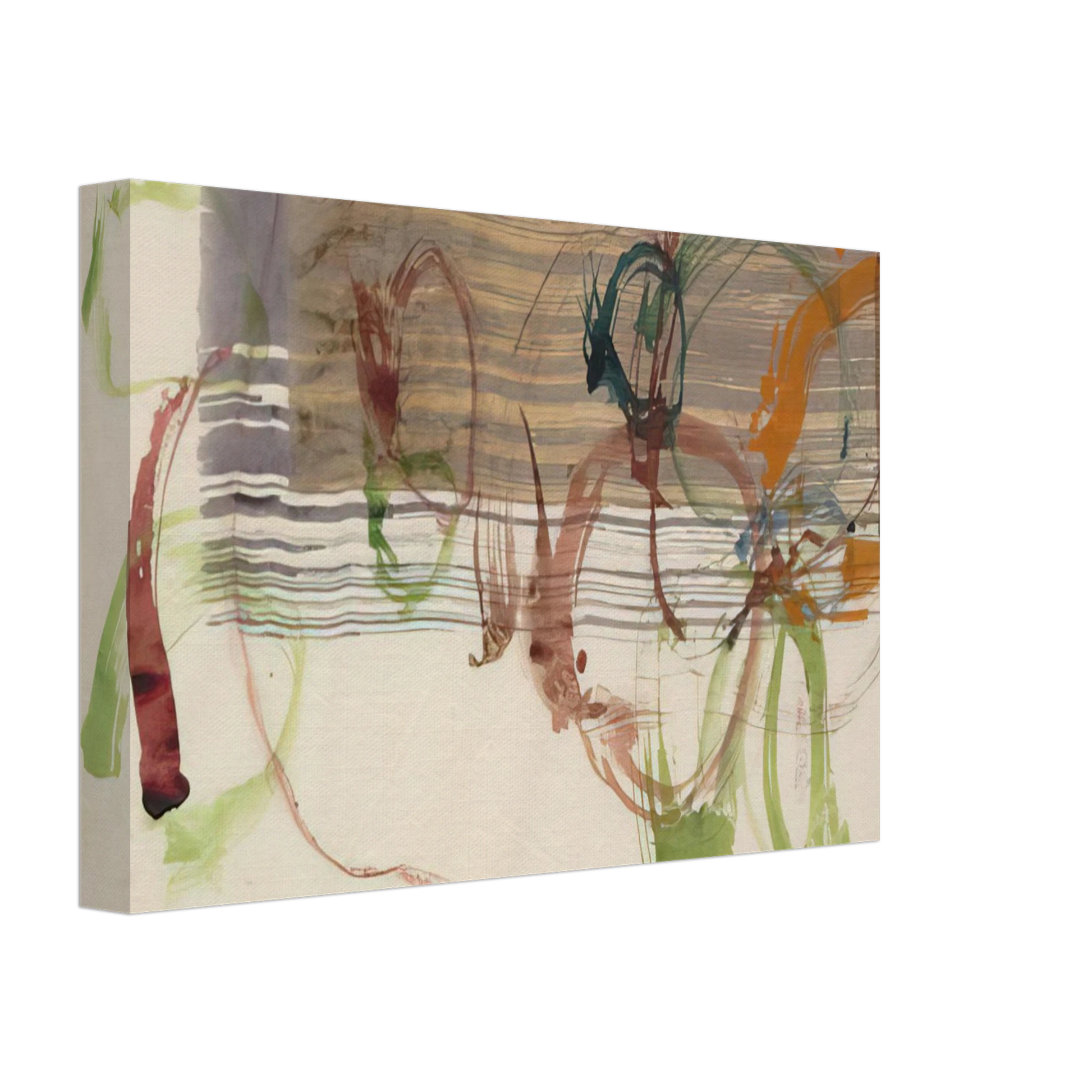 John Cage - New River Watercolor, Series I, No. 3 - 1988 Canvas - 40x60 cm / 16x24 inches-canvas