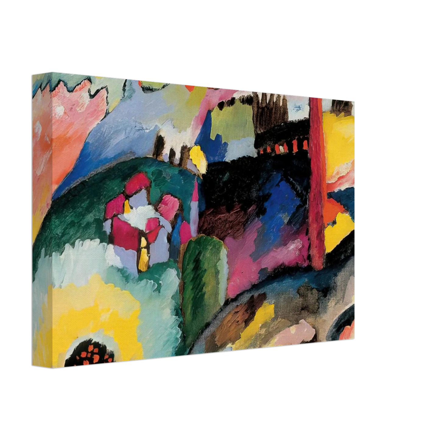 Wassily Kandinsky - LANDSCAPE WITH FACTORY CHIMNEY 1910 Canvas - 70x100 cm / 28x40 inches-canvas