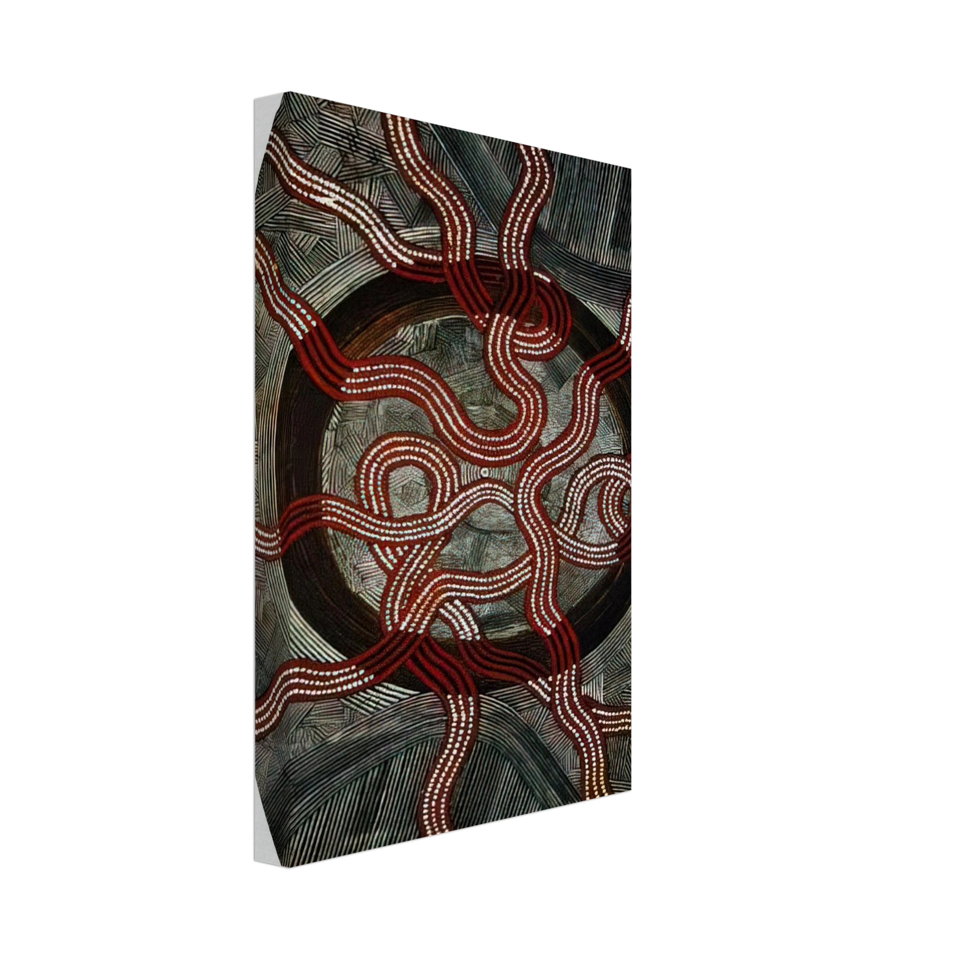 Clifford Possum Tjapaltjarri - Untitled Snake Dreaming - 1972 Canvas - 70x100 cm / 28x40 inches-canvas