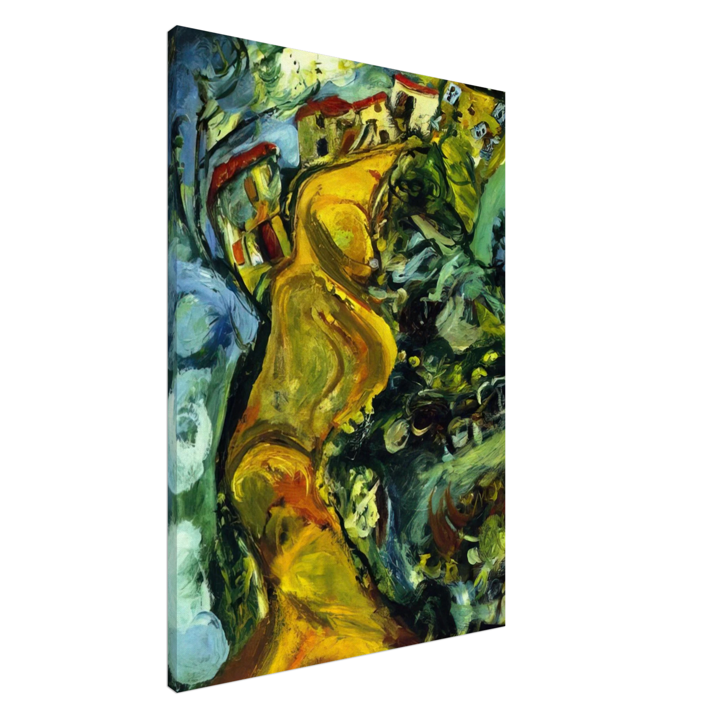 Chaim Soutine - STREET AT CAGNES 1923 Canvas - 20x30 cm / 8x12 inches-canvas