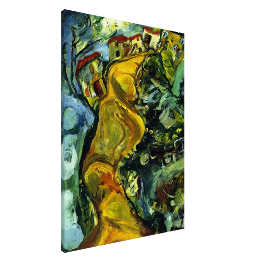 Chaim Soutine - STREET AT CAGNES 1923 Canvas - 20x30 cm / 8x12 inches-canvas