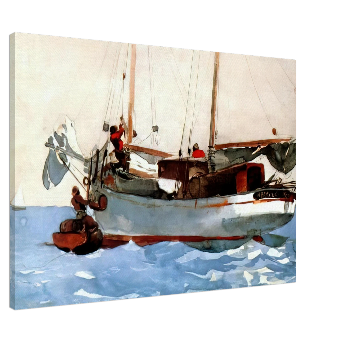 Winslow Homer - TAKING ON WET PROVISIONS Canvas - 20x30 cm / 8x12 inches-canvas