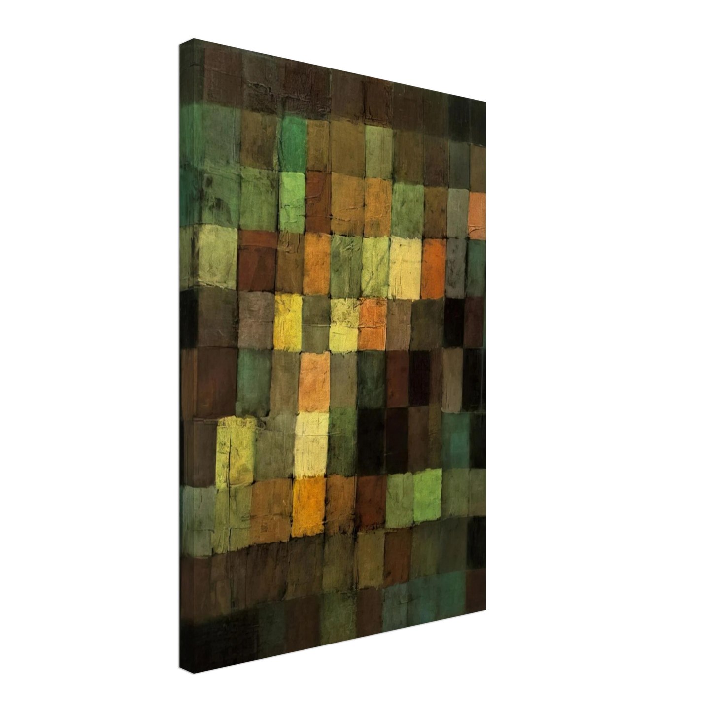 Paul Klee - ANCIENT SOUND ABSTRACT ON BLACK BACKGROUND 1925 Canvas - 40x60 cm / 16x24 inches-canvas