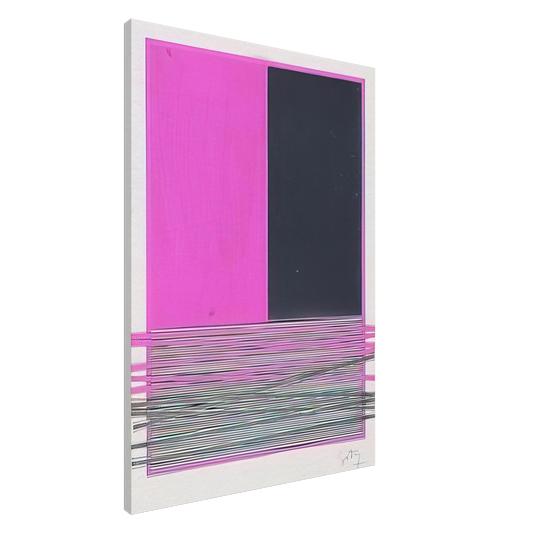 Jesus Rafael Soto - ABSTRACT COMPOSITION WITH SILVER AND MAGENTA 1970 Canvas - 20x30 cm / 8x12 inches-canvas