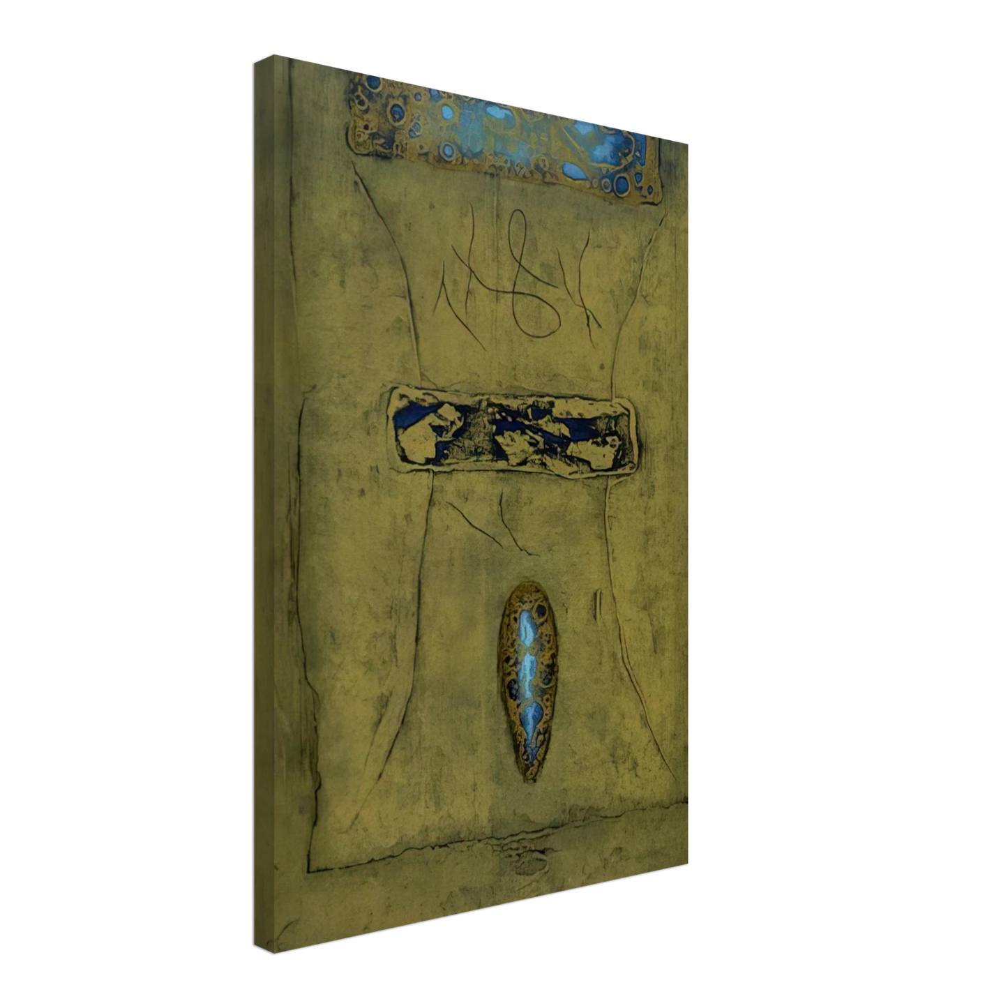 Hiroyuki Tajima - Mr. Delo's Yellow Wall - 1970 Canvas - 40x60 cm / 16x24 inches-canvas