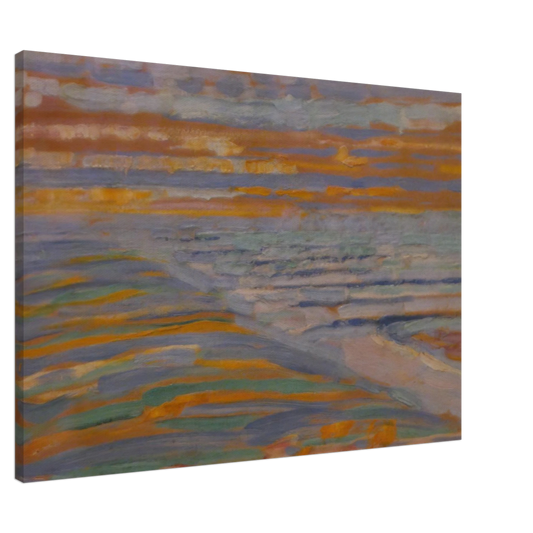 Piet Mondrian - View from the Dunes with Beach and Piers Canvas - 20x30 cm / 8x12 inches-canvas