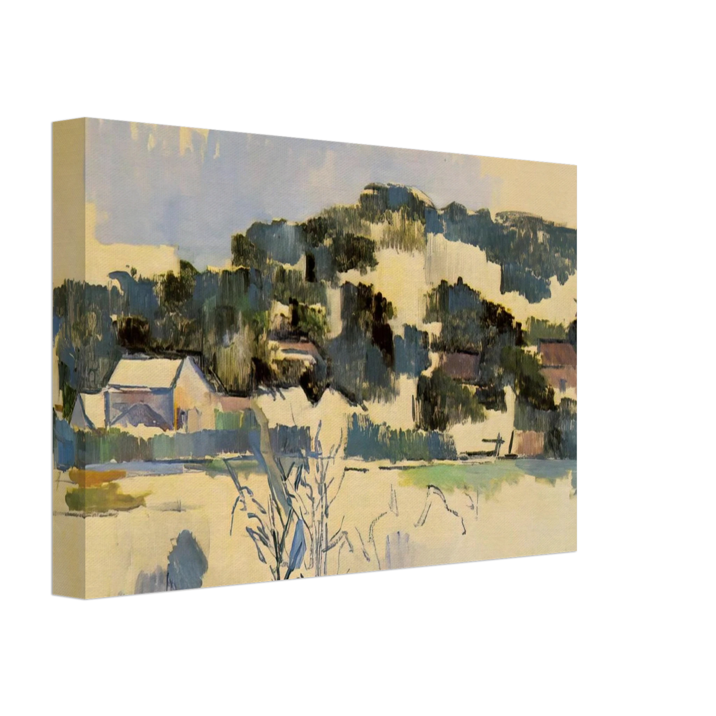 Paul Cezanne - Houses on the Hill Canvas - 70x100 cm / 28x40 inches-canvas