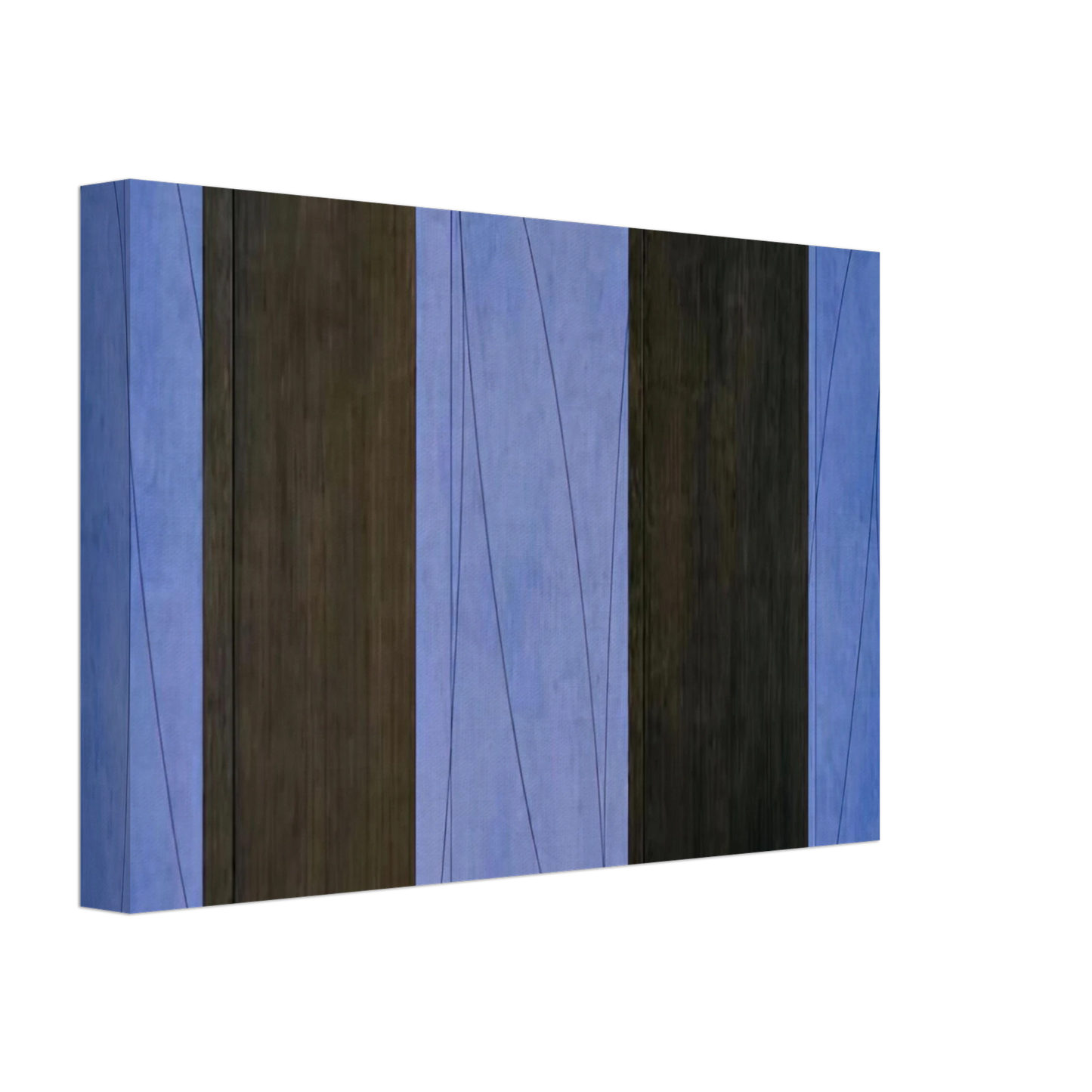 Robert Mangold - BLUE BLACK FIVE PANEL ZONE PAINTING 1998 Canvas - 70x100 cm / 28x40 inches-canvas