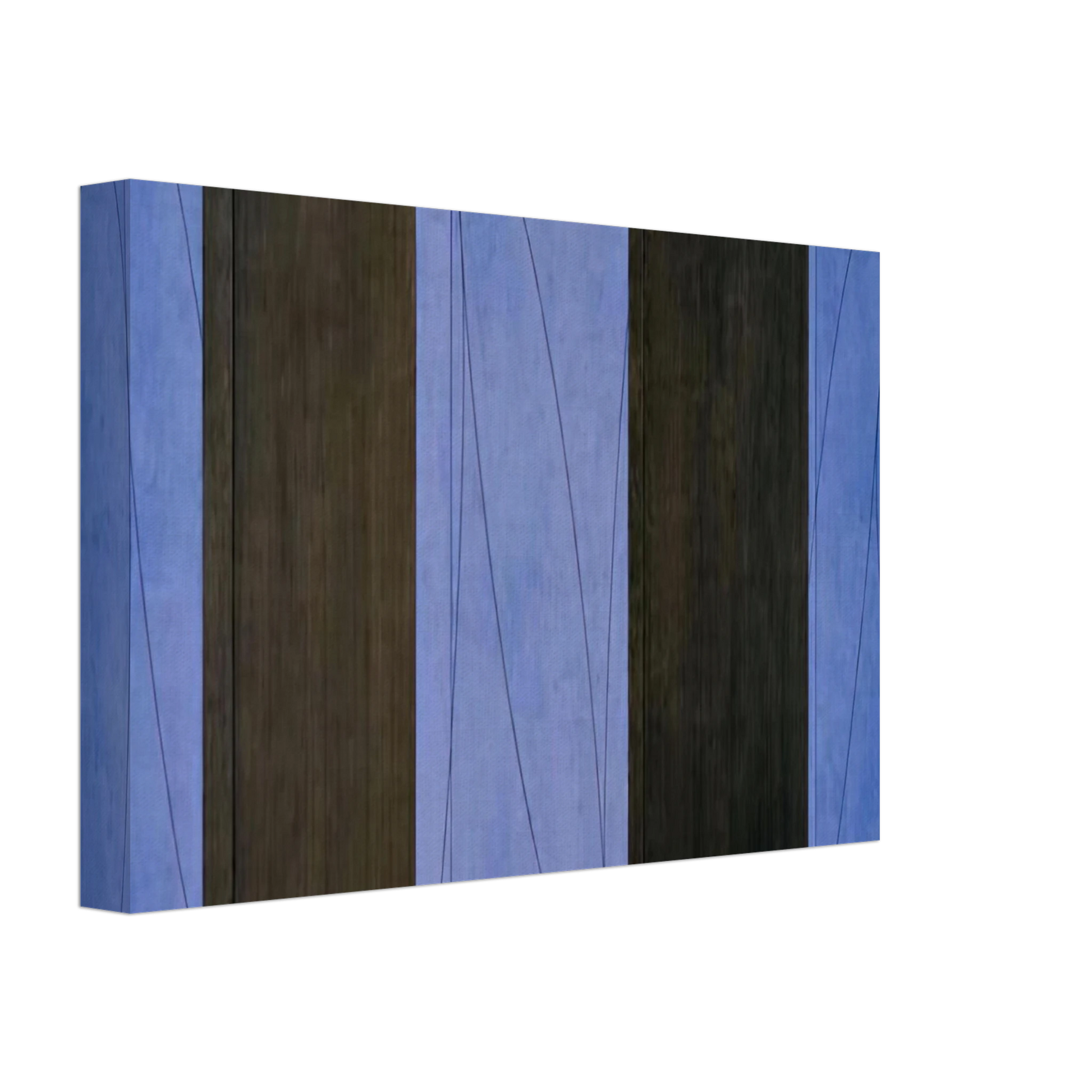 Robert Mangold - BLUE BLACK FIVE PANEL ZONE PAINTING 1998 Canvas - 70x100 cm / 28x40 inches-canvas