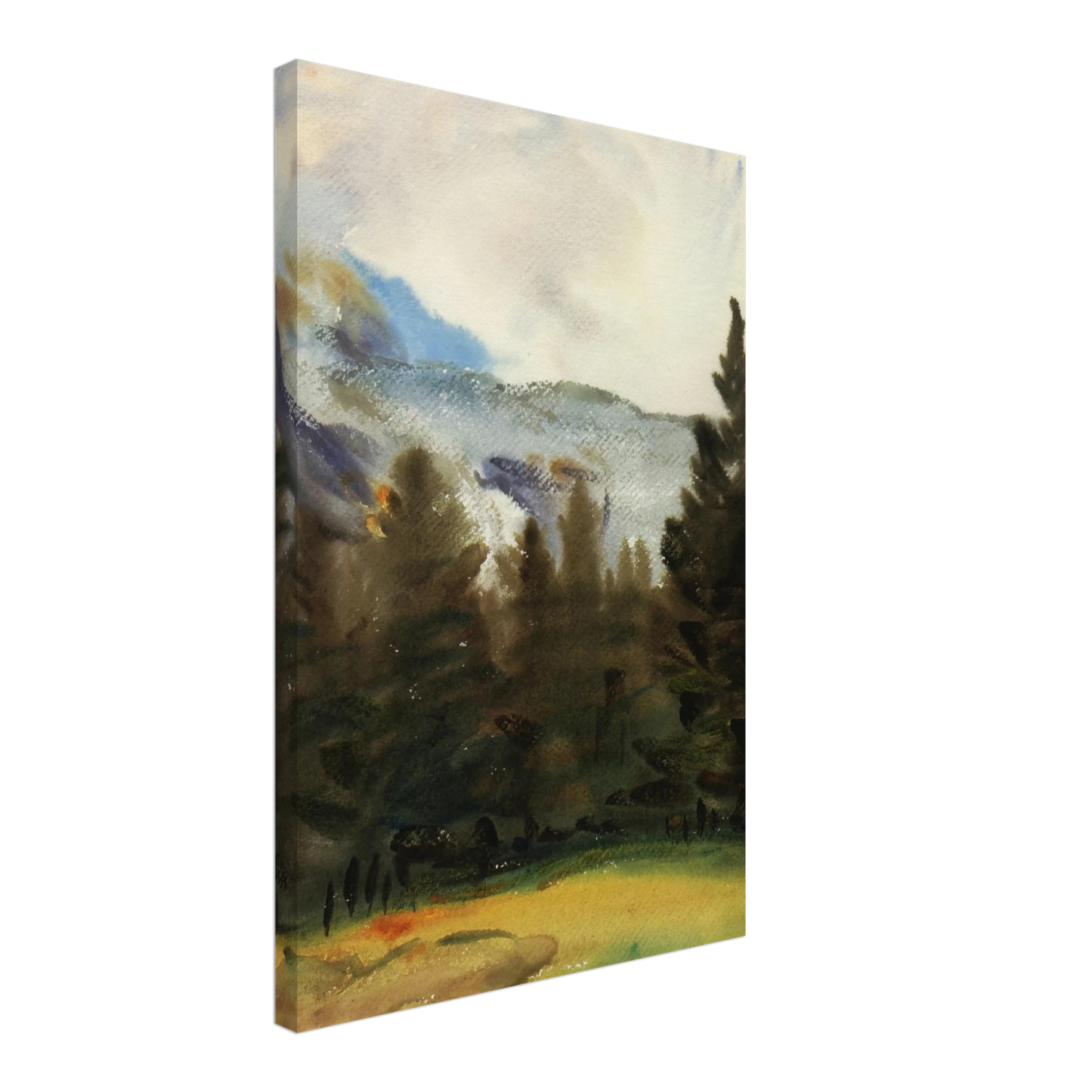 John Singer Sargent - Purtud Fir Trees and Snow Mountains Canvas - 70x100 cm / 28x40 inches-canvas