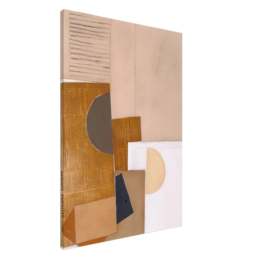 Victor Pasmore - Abstract in White, Grey and Ochre - 1949 Canvas - 20x30 cm / 8x12 inches-canvas