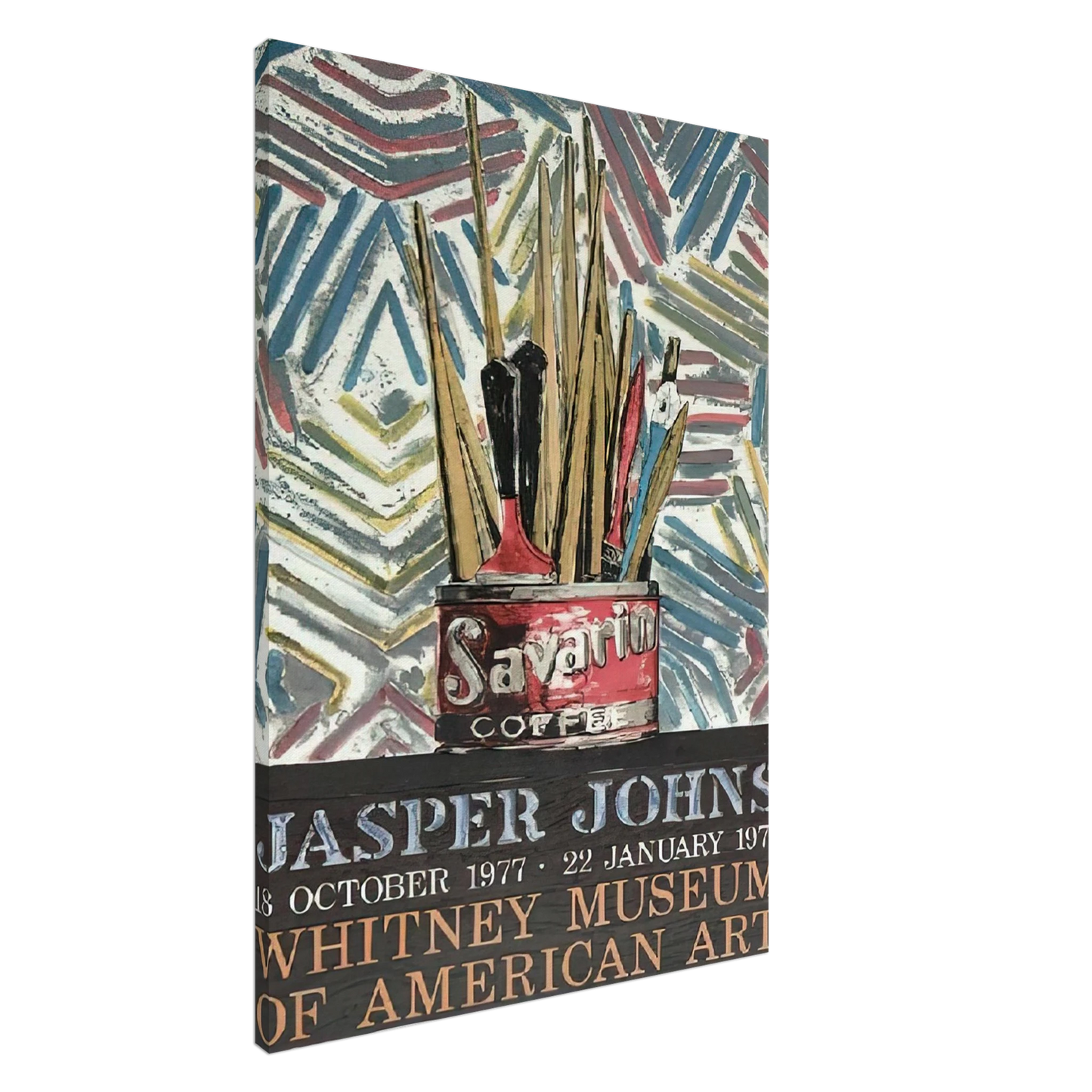Jasper Johns - SAVARIN WHITNEY MUSEUM POSTER Canvas - 20x30 cm / 8x12 inches-canvas