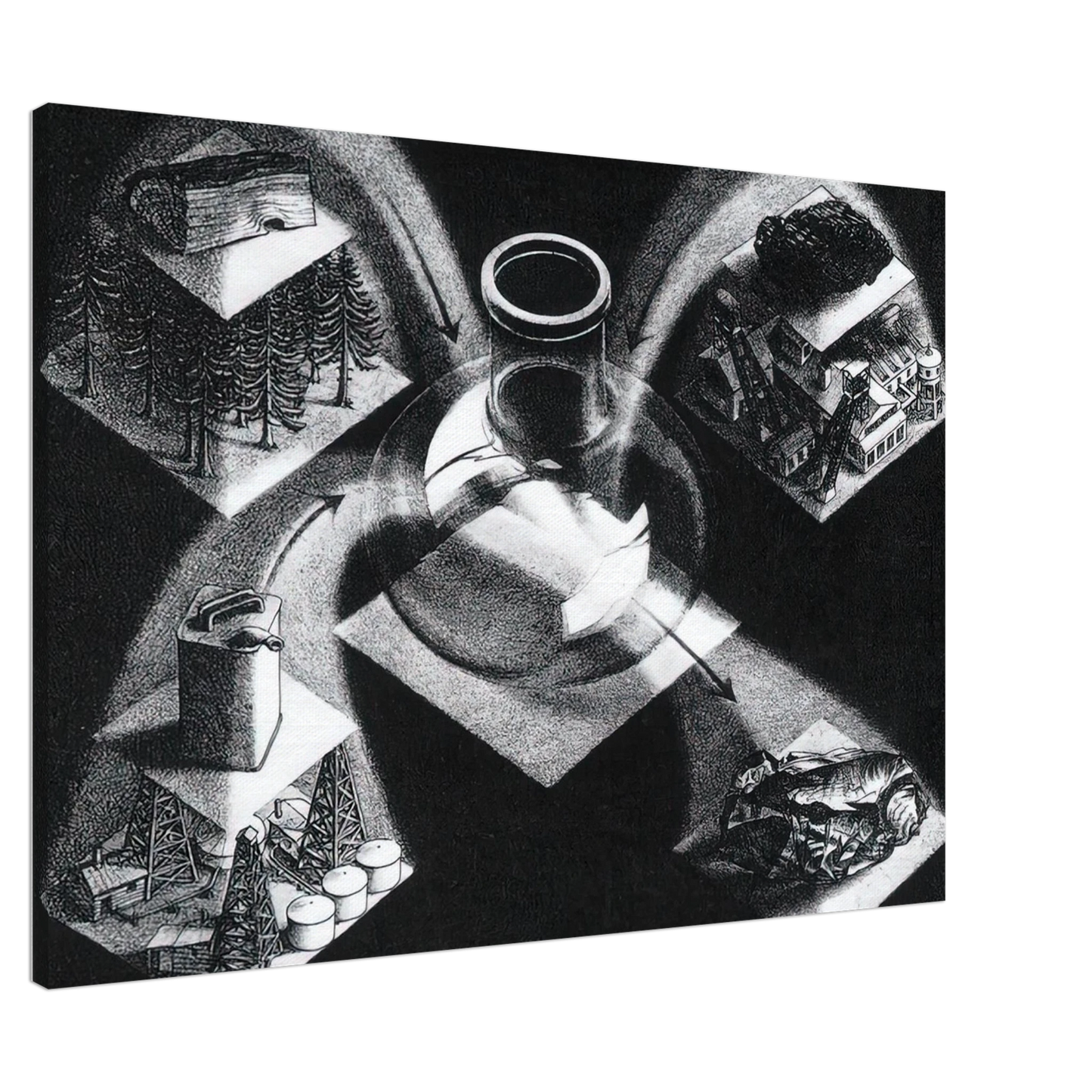 MC Escher - SYNTHESIS Canvas - 20x30 cm / 8x12 inches-canvas