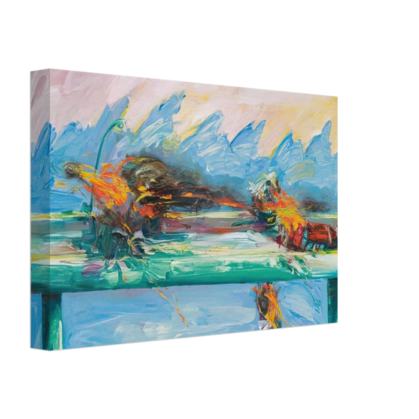 Carlos Almaraz - Crash in Phthalo Green - 1984 Canvas - 40x60 cm / 16x24 inches-canvas