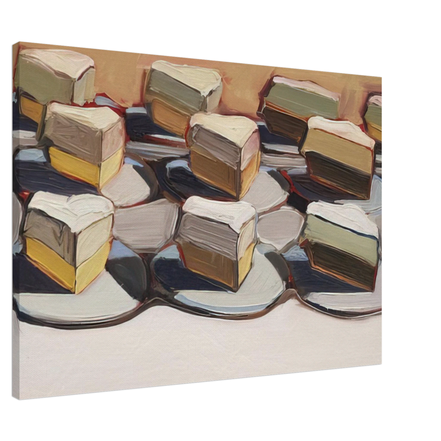 Wayne Thiebaud - Cut Meringues - 1961 Canvas - 20x30 cm / 8x12 inches-canvas