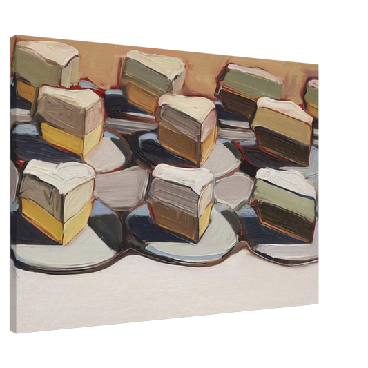 Wayne Thiebaud - Cut Meringues - 1961 Canvas - 20x30 cm / 8x12 inches-canvas