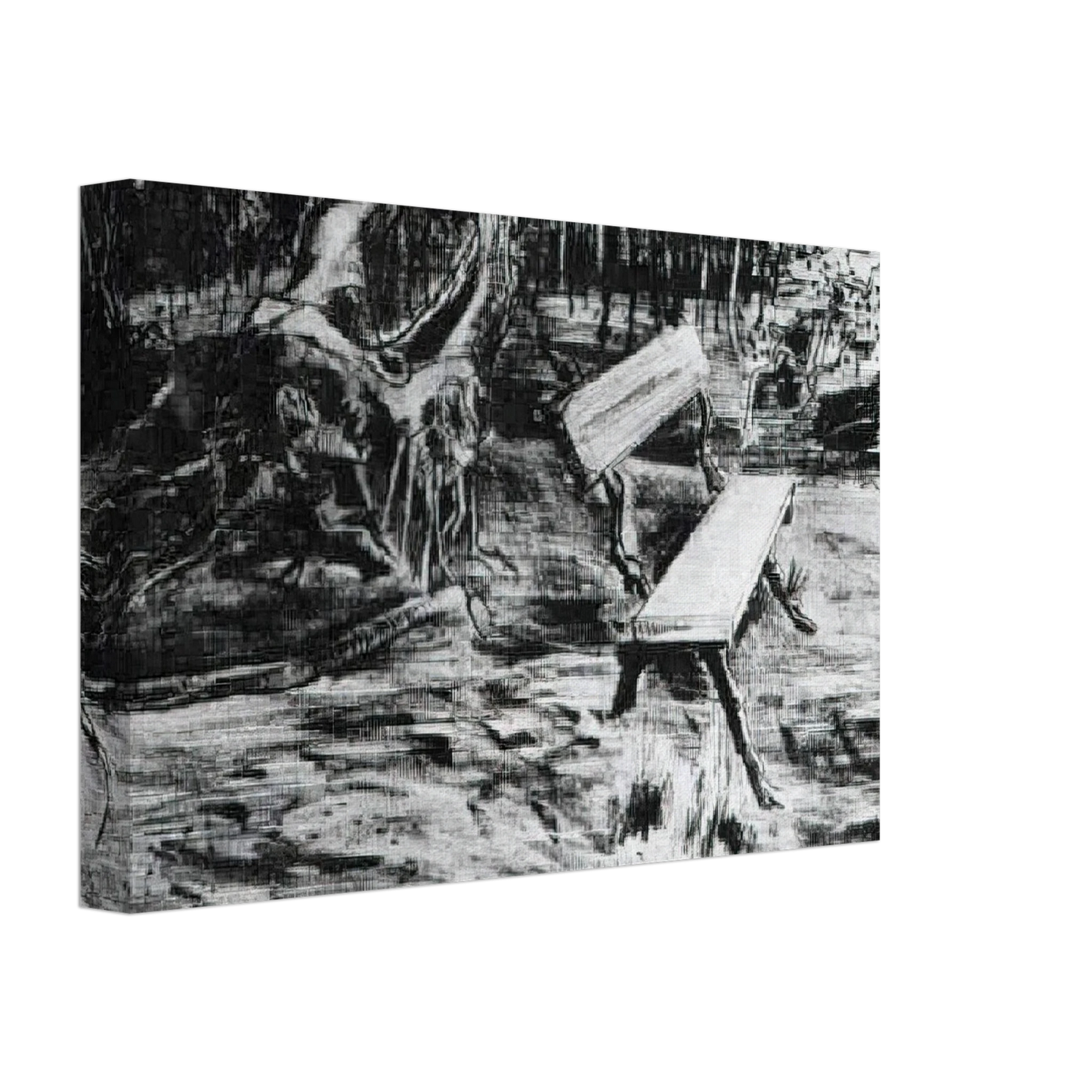 Vincent van Gogh - Bench in a Wood Canvas - 40x60 cm / 16x24 inches-canvas