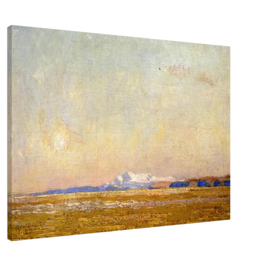 Childe Hassam - Moonrise at Sunset, Harney Desert Canvas - 20x30 cm / 8x12 inches-canvas