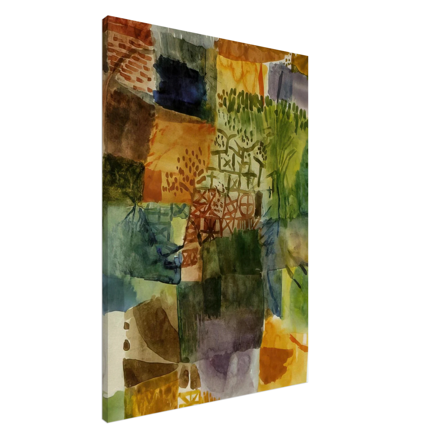 Paul Klee - REMEMBRANCE OF A GARDEN 1914 Canvas - 20x30 cm / 8x12 inches-canvas