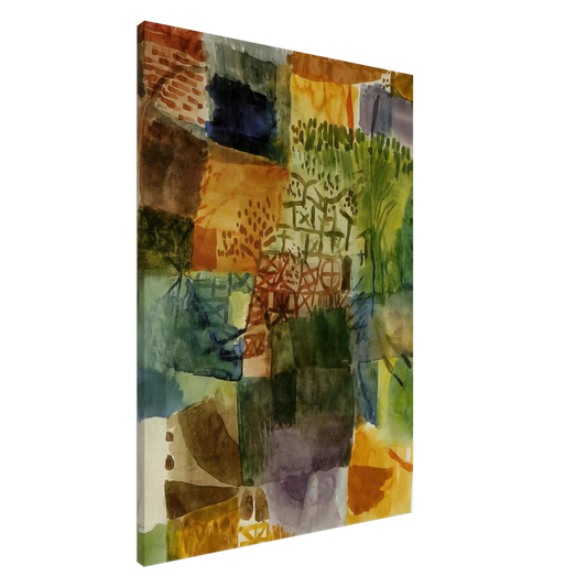 Paul Klee - REMEMBRANCE OF A GARDEN 1914 Canvas - 20x30 cm / 8x12 inches-canvas