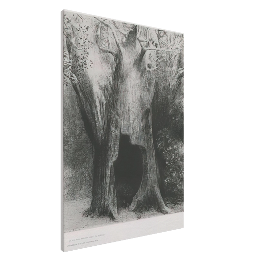 Odilon Redon - I PLUNGED INTO SOLITUDE I DWELT IN THE TREE BEHIND ME PLATE 9 1896 Canvas - 20x30 cm / 8x12 inches-canvas