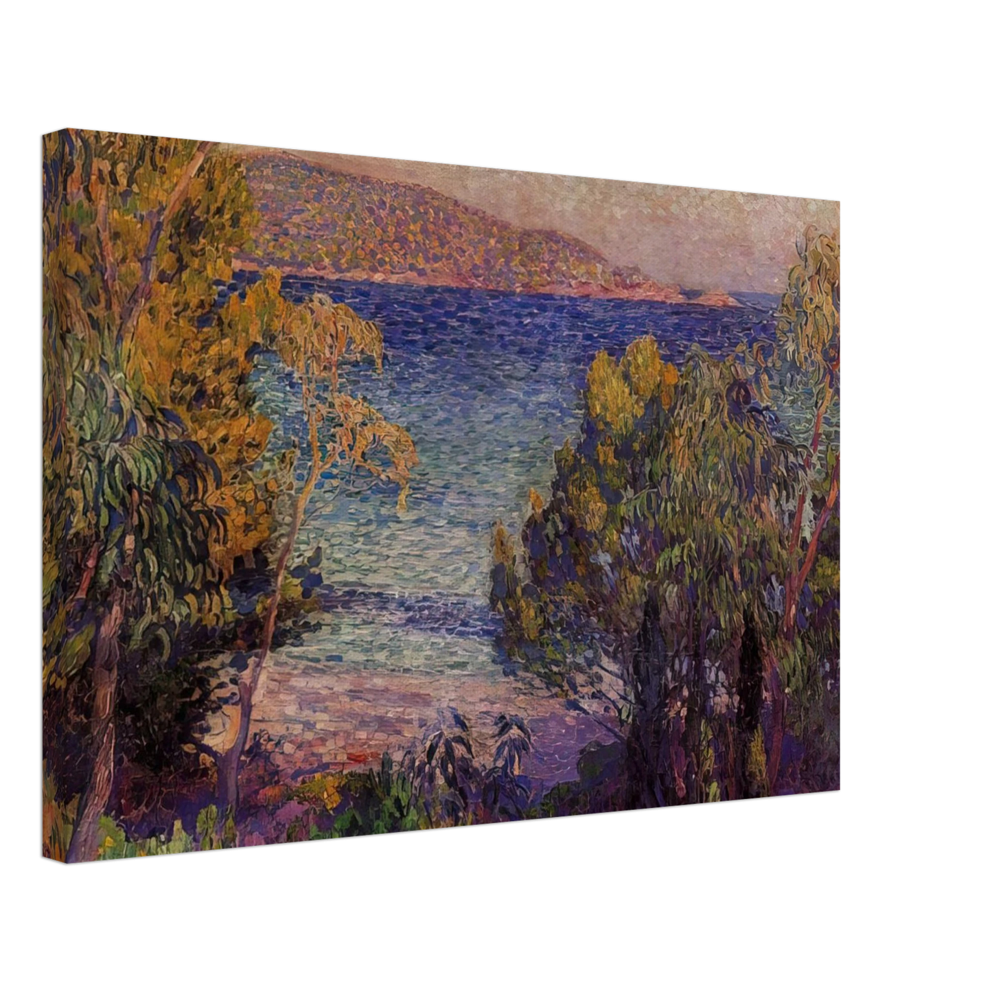 Theo van Rysselberghe - PINES AND EUCALYPTUS AT CAVELIERI 1905 Canvas - 40x60 cm / 16x24 inches-canvas