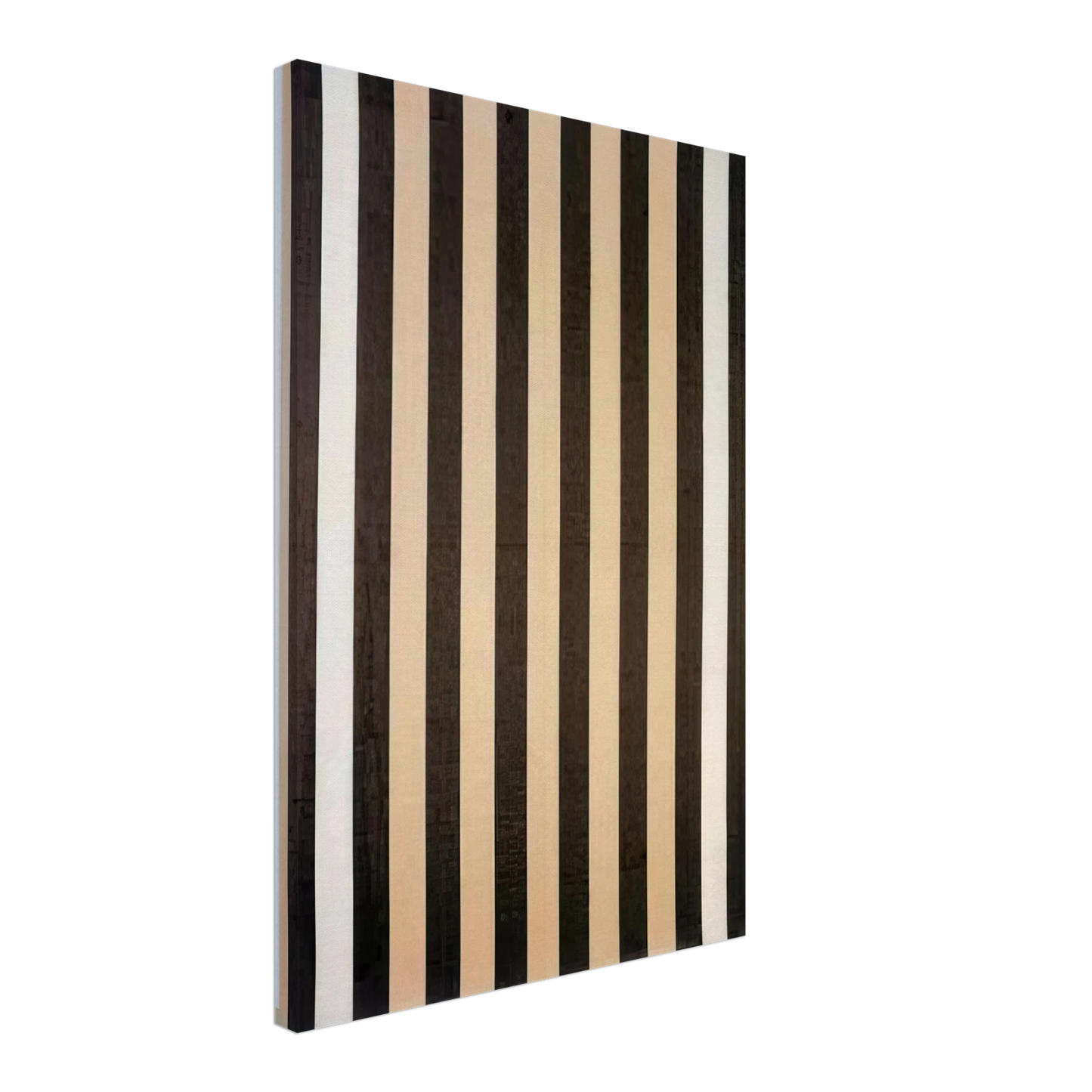 Daniel Buren - Peinture acrylique blanche sur tissu raye blanc et marron - 1972 Canvas - 70x100 cm / 28x40 inches-canvas