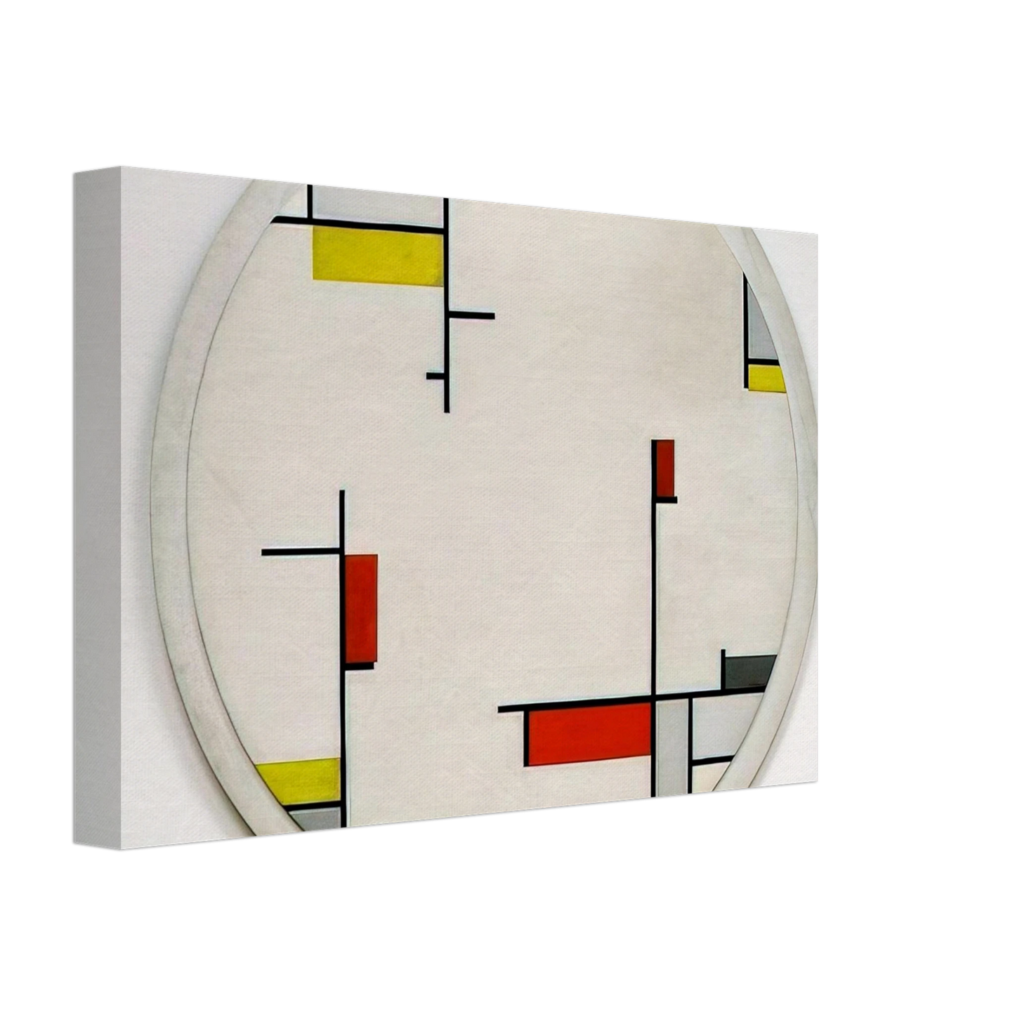 Fritz Glarner - Relational Painting, Tondo #1 - 1944 Canvas - 40x60 cm / 16x24 inches-canvas