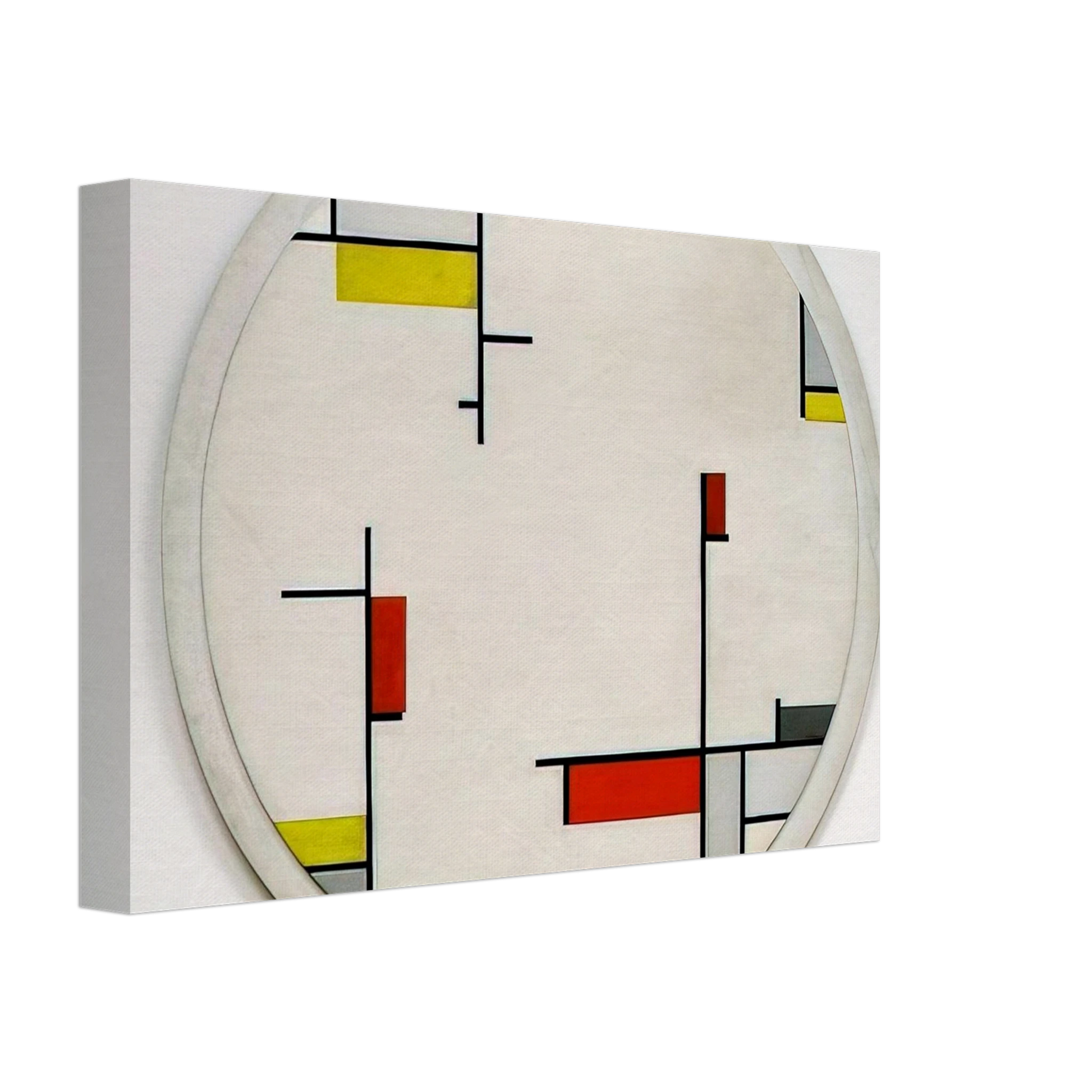 Fritz Glarner - Relational Painting, Tondo #1 - 1944 Canvas - 40x60 cm / 16x24 inches-canvas