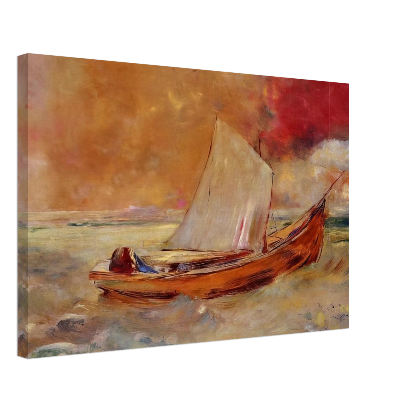 Odilon Redon - YELLOW BOAT Canvas - 40x60 cm / 16x24 inches-canvas